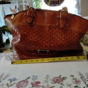 VALENTINA genuine woven leather tote bag